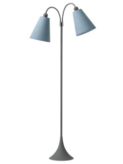 Fodgænger Gulvlampe grå m/støvet blå skærme