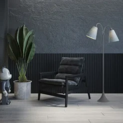 Fodgænger Gulvlampe grå m/støvet blå skærme