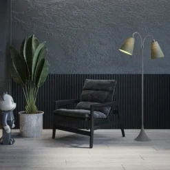 Fodgænger Gulvlampe grå m/vintergrønne skærme