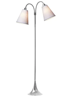 Fodgænger Gulvlampe krom m/lavendel skærme