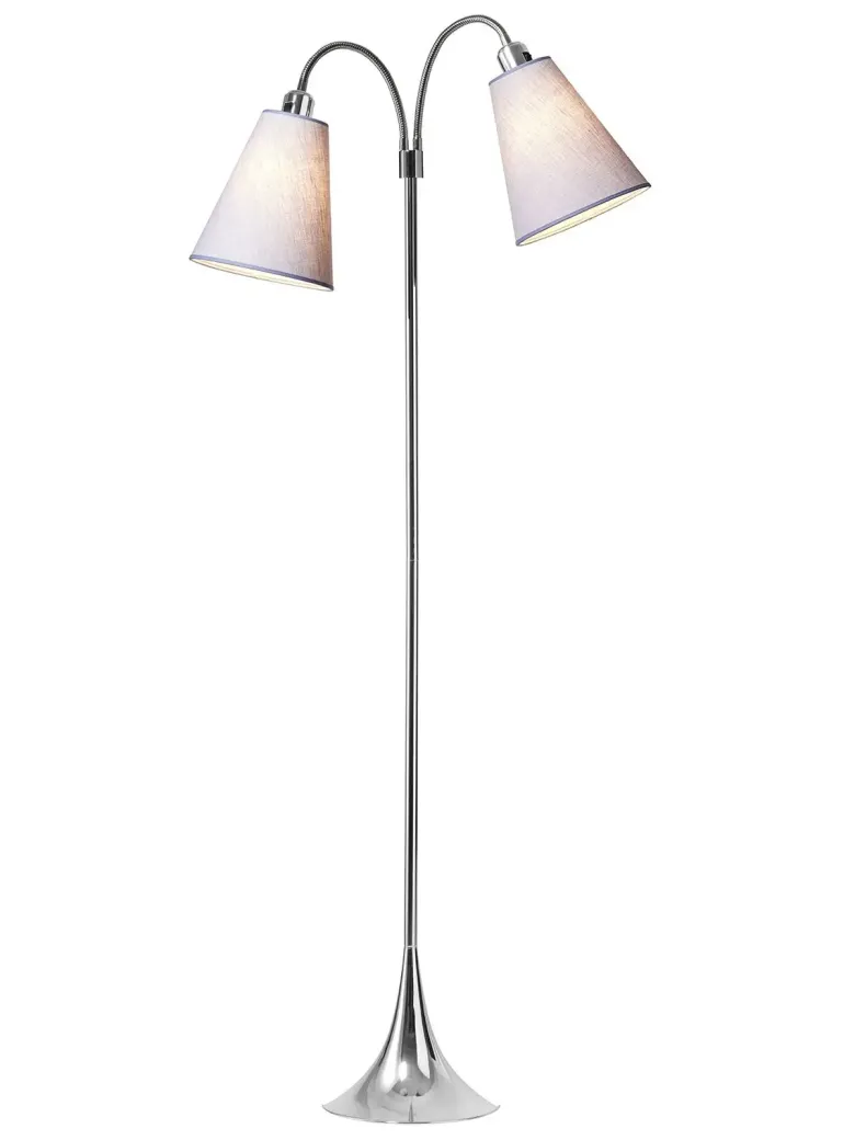 Fodgænger Gulvlampe krom m/lavendel skærme