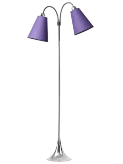 Fodgænger Gulvlampe krom m/lilla skærme