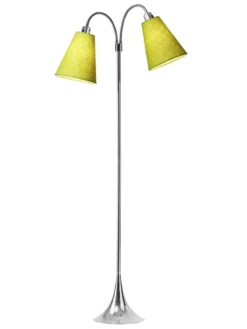 Fodgænger Gulvlampe krom m/limegrønne skærme