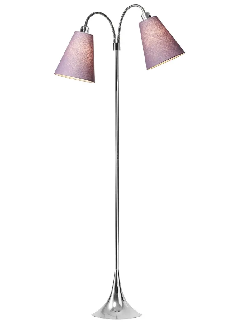 Fodgænger Gulvlampe krom m/lyng skærme