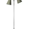 Fodgænger Gulvlampe krom m/olivengrønne skærme