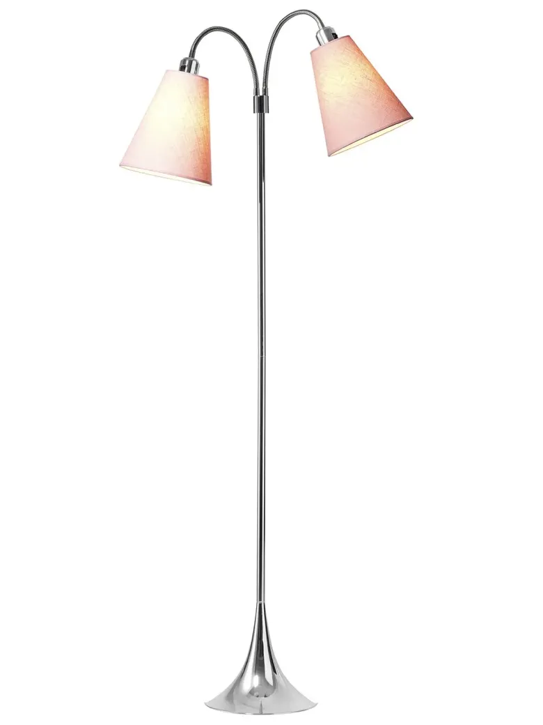 Fodgænger Gulvlampe krom m/pink skærme