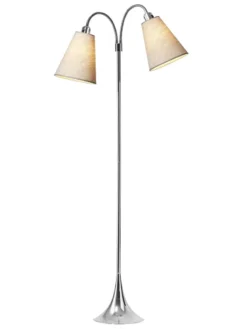 Fodgænger Gulvlampe krom m/sand skærme
