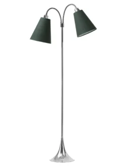 Fodgænger Gulvlampe krom m/skovgrønne skærme