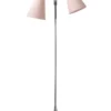 Fodgænger Gulvlampe krom m/støvet rosa skærme