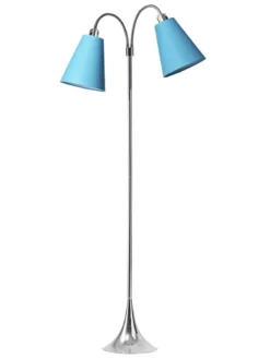 Fodgænger Gulvlampe krom m/turkis skærme