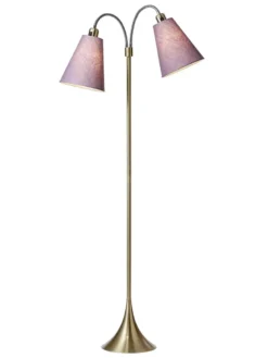 Fodgænger Gulvlampe messing m/lyng skærme