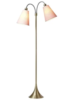 Fodgænger Gulvlampe messing m/pink skærme