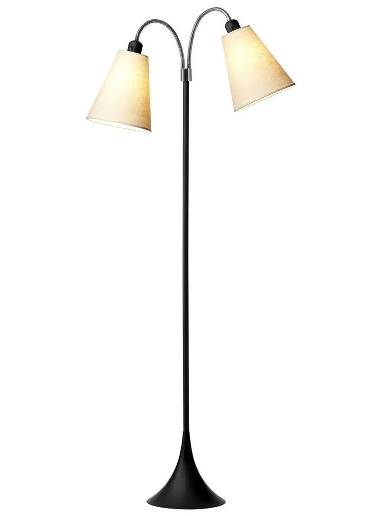 Fodgænger Gulvlampe sort m/creme skærme