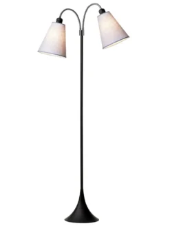 Fodgænger Gulvlampe sort m/lavendel skærme