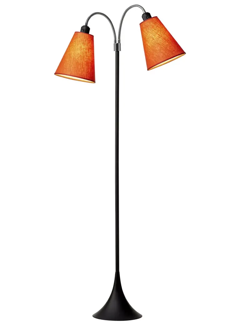 Fodgænger Gulvlampe sort m/orange skærme