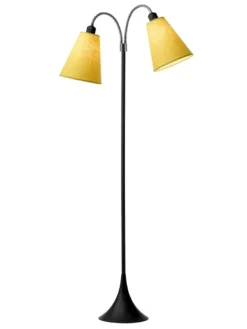 Fodgænger Gulvlampe sort m/sennepsgul skærme