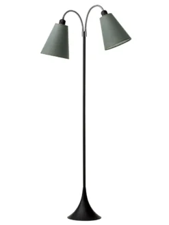 Fodgænger Gulvlampe sort m/vintergrønne skærme