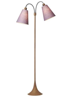 Fodgænger Gulvlampe trælook m/lyng skærme