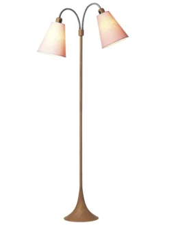 Fodgænger Gulvlampe trælook m/pink skærme