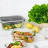 GastroMax opbevaringsboks i glas 0,75L Transparent grå