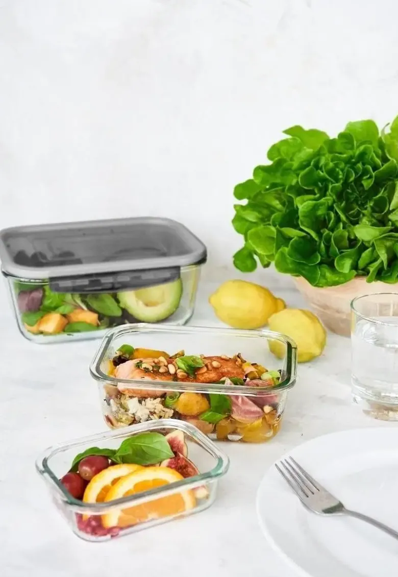GastroMax opbevaringsboks i glas 1,6L Transparent grå