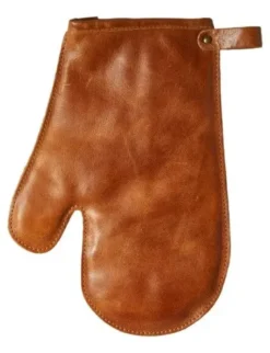 Grillhandske læder cognac