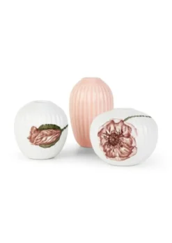 Hammershøi Poppy Vase miniature hvid m. deko 3 stk