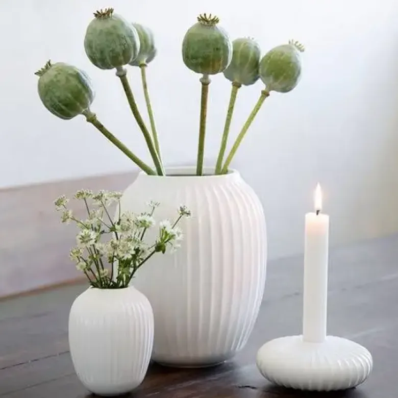 Hammershøi Vase Hvid mellem