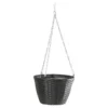 Hængeampel polyrattan flet sort 25x18 cm
