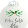 Julekugle mat hvid "Verdens sødeste Mor"