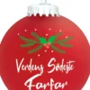 Julekugle Mat rød gran "Verdens Sødeste Farfar"