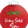 Julekugle Mat rød gran "Verdens Sødeste Søn"