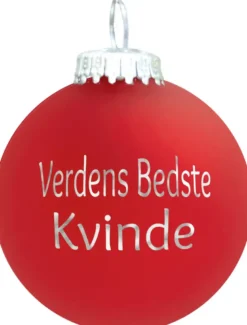 Julekugle Mat rød "Verdens Bedste Kvinde"