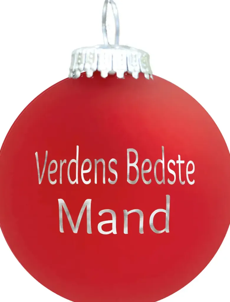 Julekugle Mat rød "Verdens Bedste Mand"