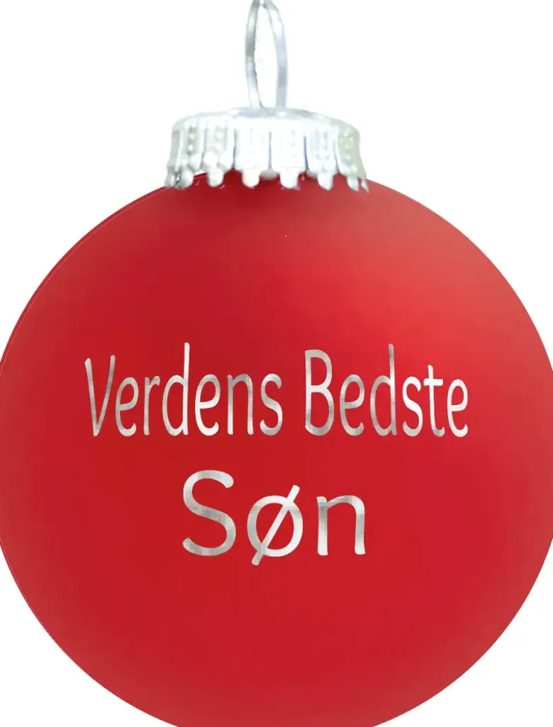 Julekugle Mat rød "Verdens Bedste Søn"