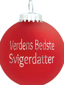 Julekugle Mat rød "Verdens Bedste Svigerdatter"