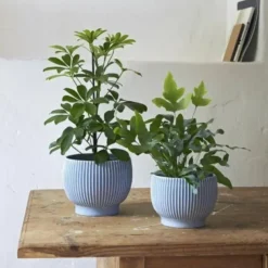 Knabstrup Urtepotte med riller lavendel - Ø16,5 cm