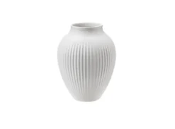 Knabstrup vase med riller 12,5 cm hvid