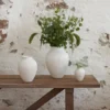 Knabstrup Vase med riller 20 cm hvid