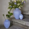 Knabstrup Vase med riller 12,5 cm lavendelblå