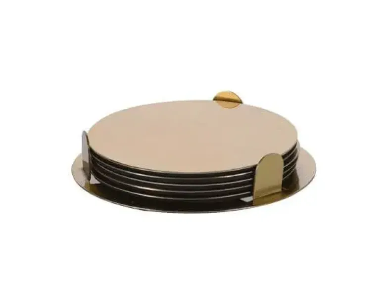 Koopman Coaster incl holder 6 stk guld