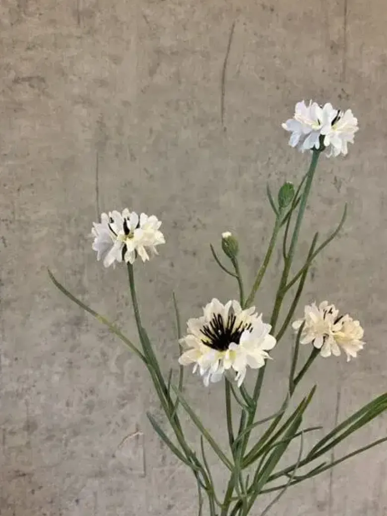 Kunstig blomst Kornblomst buket hvid