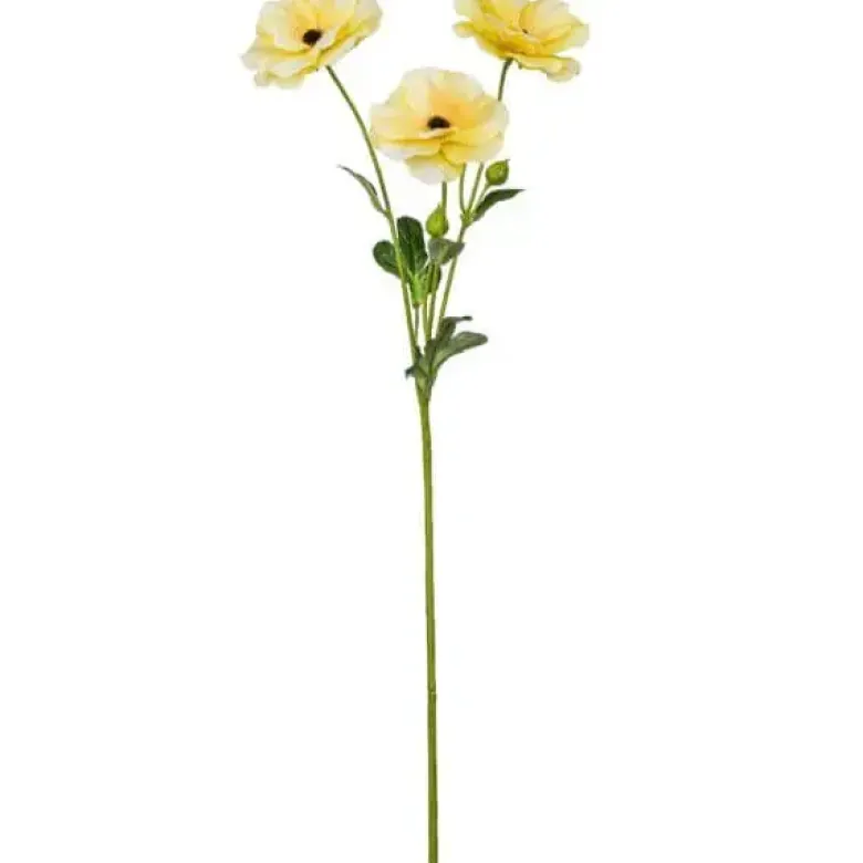 Kunstig blomst Ranunkel lys gul