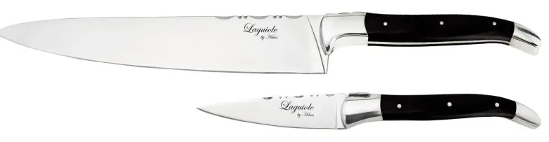 Laguiole Knivsæt Kokkekniv og urtekniv sort