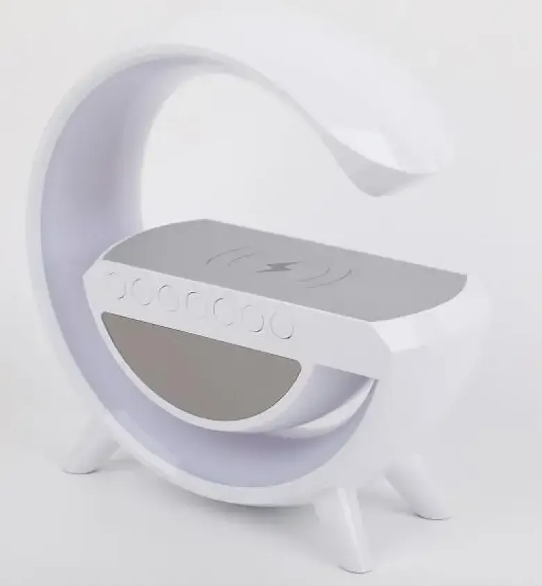 Lampe med trådløs oplader og Bluetooth højtaler