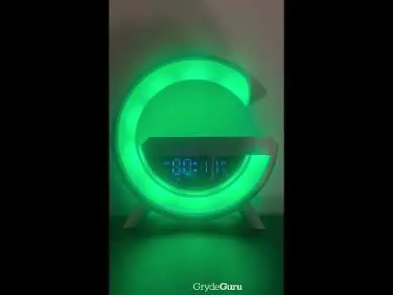 Lampe med trådløs oplader og Bluetooth højtaler