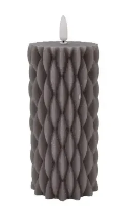 La Vida Bloklys Pattern H15/Ø7 cm Grå