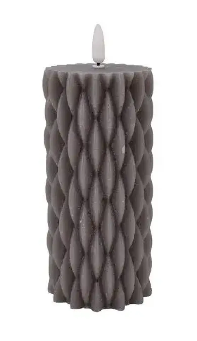 La Vida Bloklys Pattern H15/Ø7 cm Grå