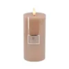 La Vida LED Bloklys m. statisk flamme - Champagne H15xØ7,4 cm