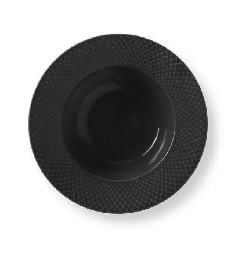 Lyngby Dyb tallerken Rhombe Earth Dyb tallerken Ø24.5 cm slate